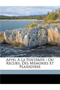 Appel a la Postérite