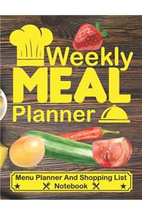 Weekly Meal Planner - Menu Planner And Shopping List Notebook