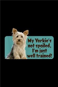 My Yorkie's Not Spoiled, I'm just well trained!