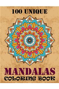 100 Unique Mandalas Coloring Book