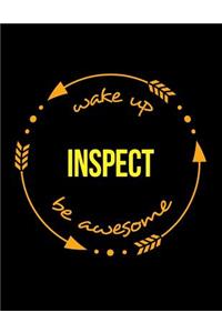 Wake Up Inspect Be Awesome Gift Notebook for a Building Inspector, Wide Ruled Journal