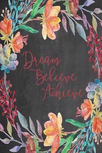 Chalkboard Journal - Dream Believe Achieve (Burgundy)