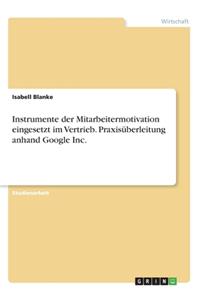 Instrumente der Mitarbeitermotivation eingesetzt im Vertrieb. Praxisüberleitung anhand Google Inc.