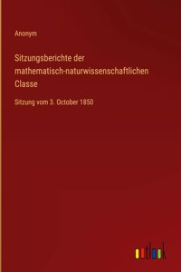 Sitzungsberichte der mathematisch-naturwissenschaftlichen Classe