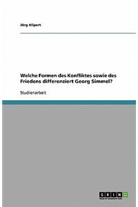 Welche Formen des Konfliktes sowie des Friedens differenziert Georg Simmel?