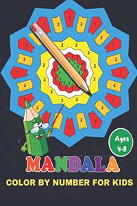 Mandala Color By Number For Kids Ages 4-8