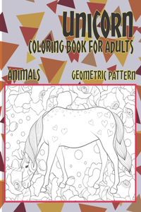Coloring Book for Adults Geometric pattern - Animals - Unicorn