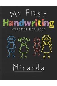 My first Handwriting Practice Workbook Miranda