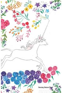 Amazing Unicorn Floral Notebook Journal (Size 5,5