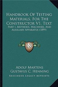 Handbook of Testing Materials, for the Constructor V1, Text