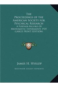 The Proceedings of the American Society for Psychical Research