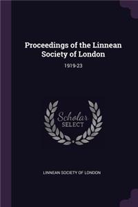 Proceedings of the Linnean Society of London: 1919-23