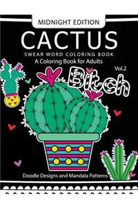 CACTUS Swear Word Coloring Book Midnight Edition Vol.2