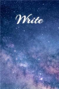 Write: Journal, Blank Book Lavender Blue Starry Sky: Volume 9