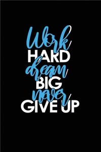 Work Hard Dream Big Never Give Up