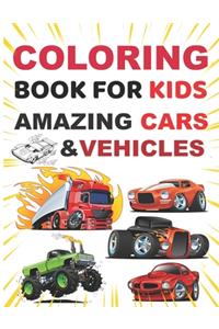 coloring book for kids amazing cars and vehicles
