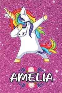 Amelia - Dabbing Unicorn Notebook