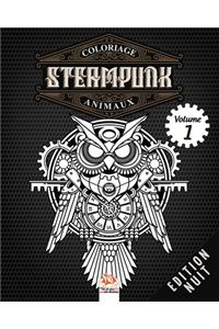 Coloriage Steampunk Animaux - Volume 1 - Edition nuit