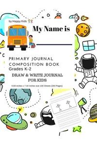 Primary Journal Composition book Grade K-2 Draw and Write Journal for Kids