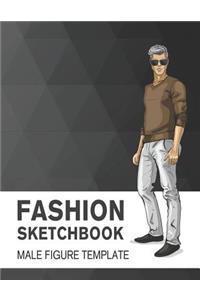 Fashion Sketchbook Male Figure Template