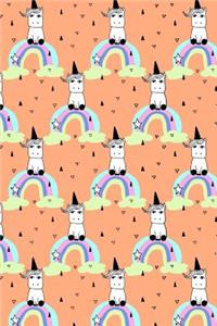 Bullet Journal Notebook Little Unicorns on Rainbows Pattern 5