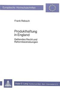 Produkthaftung in England