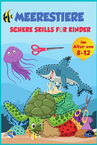 Scheren-Fähigkeiten Meer Tiere Praxis Vorschule Aktivität Buch für Kinder