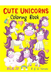 Cute Unicorns Coloring Book