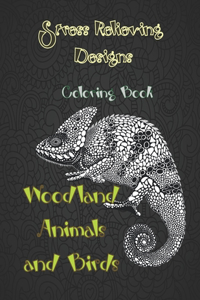 Woodland Animals and Birds - Coloring Book - Stress Relieving Designs