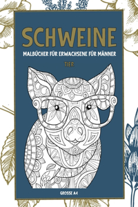 Malbücher für Erwachsene für Männer - Grosse A4 - Tier - Schweine