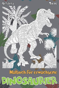 Malbuch für Erwachsene - Art Deco - Tiere - Dinosaurier