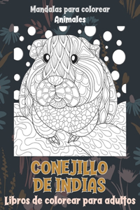 Libros de colorear para adultos - Mandalas para colorear - Animales - conejillo de indias