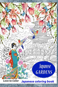 JAPANESE GARDENS Japanese coloring book