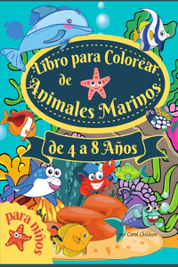 Libro para colorear de animales marinos para niños