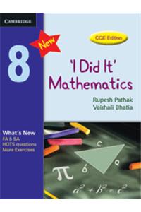 I Did It Mathematics Students Book, Level 8, CCE Edition