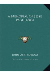 A Memorial Of Jesse Page (1883)