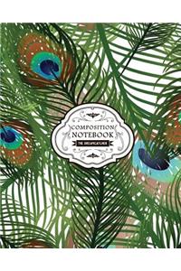 Composition Notebook Dreamcatcher: Peacock Feathers Large College Ruled Writer's Notebook (8-X10-) - Perfect Bound