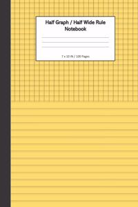 Half Graph / Half Wide Ruled Notebook