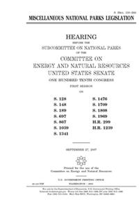 Miscellaneous national parks legislation