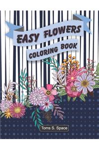 Easy Flowers Coloring Book