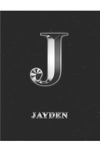 Jayden: 2 Year Weekly Planner with Note Pages (24 Months) - Silver Effect Personalized Custom Letter J Initial First Name - 2020 - 2021 - Week Planning - Mo