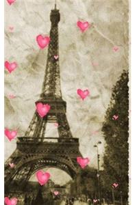 paris Eiffel Tower pink hearts Vintage creative blank page journal