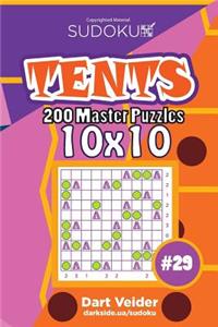 Sudoku Tents - 200 Master Puzzles 10x10 (Volume 29)