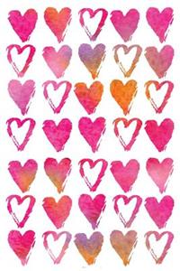 Hearts Watercolor Pink Pattern