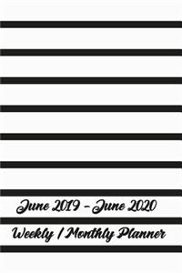 June 2019 - June 2020 Weekly / Monthly Planner