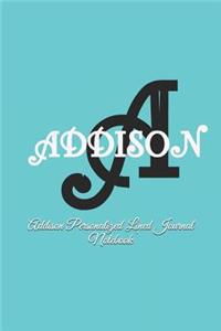 Addison Personalized Lined Journal Notebook