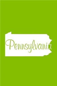 Pennsylvania - Lime Green Lined Notebook with Margins