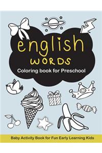 English Words Coloring Book for Preschool
