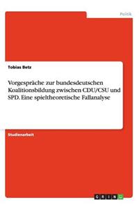 Vorgespräche zur bundesdeutschen Koalitionsbildung zwischen CDU/CSU und SPD. Eine spieltheoretische Fallanalyse