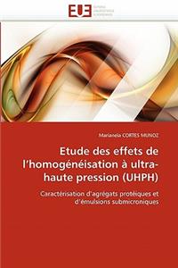 Etude Des Effets de L Homogénéisation À Ultra-Haute Pression (Uhph)